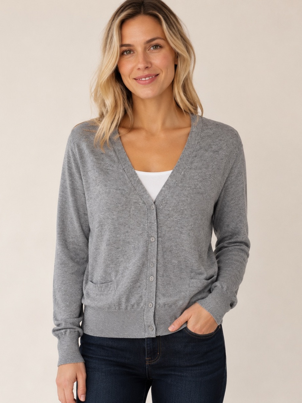 *2 for 30* Caposhie The Global Market Grey Button-Front Cardigan OS